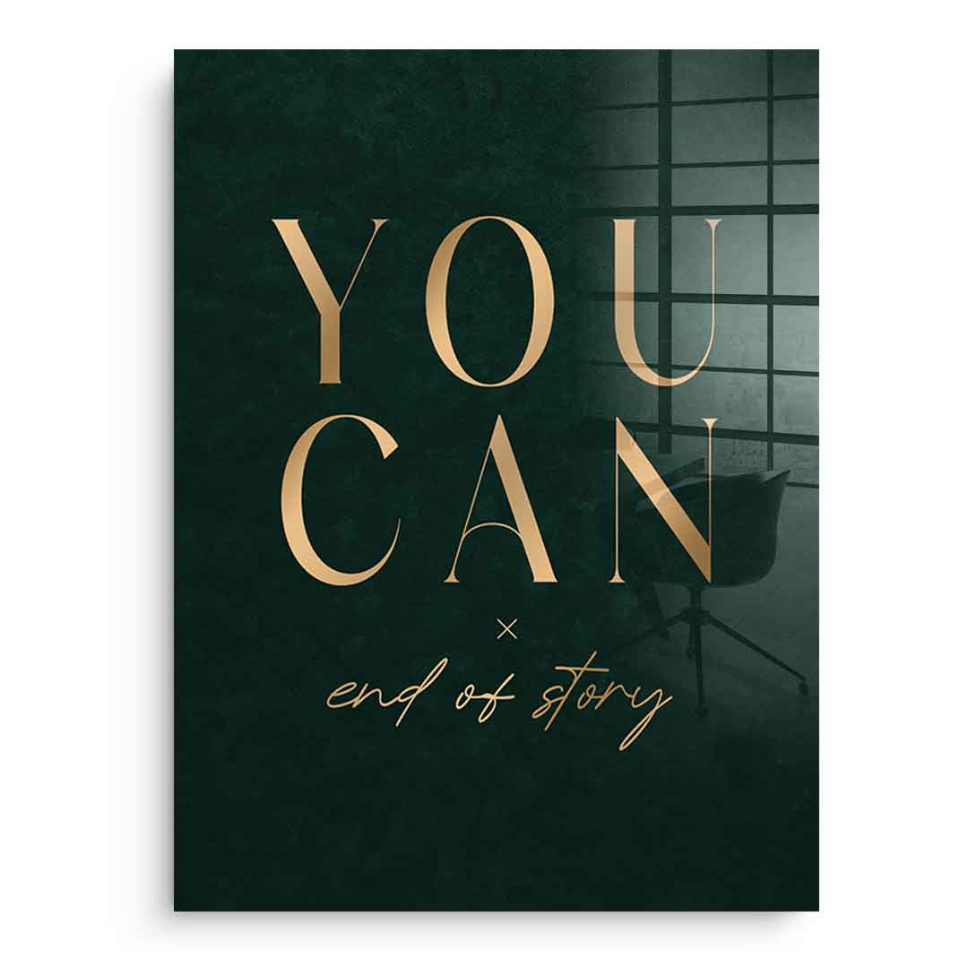 DOTCOMCANVAS YOU CAN Acrylglasbild Motivation Typografie – Frontansicht ohne Rahmen