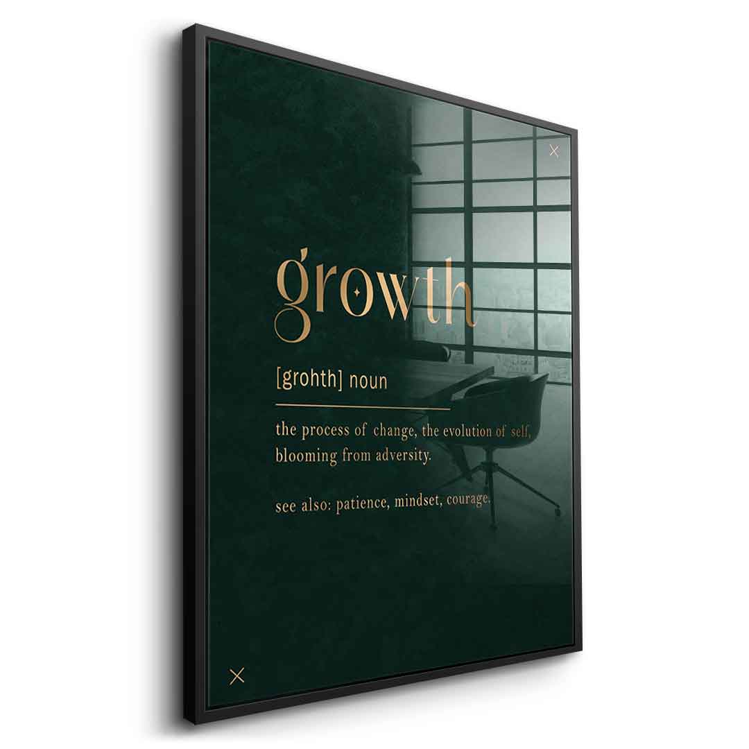 DOTCOMCANVAS Growth Acrylglasbild Schwarzer Rahmen Seitenansicht