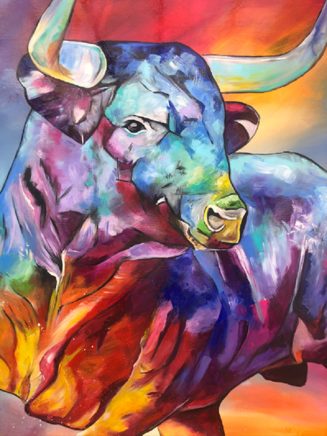 Proud Bull – Original, Detailansicht