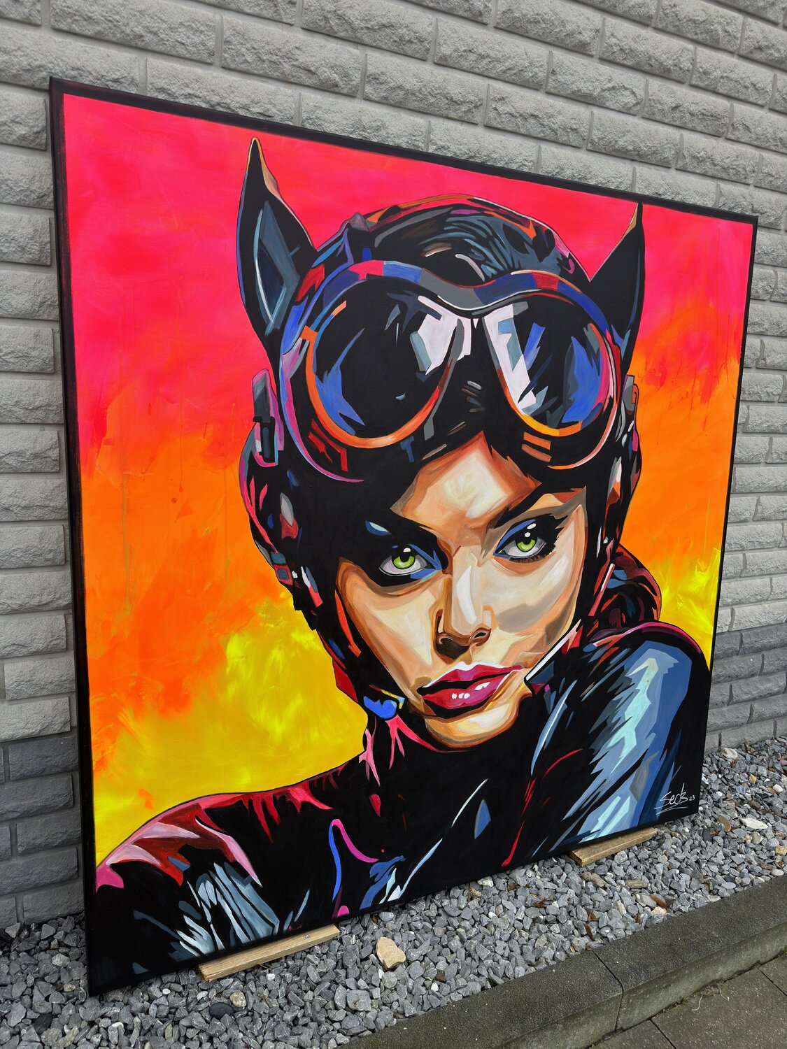 Sunset Cat – Original, Detailansicht