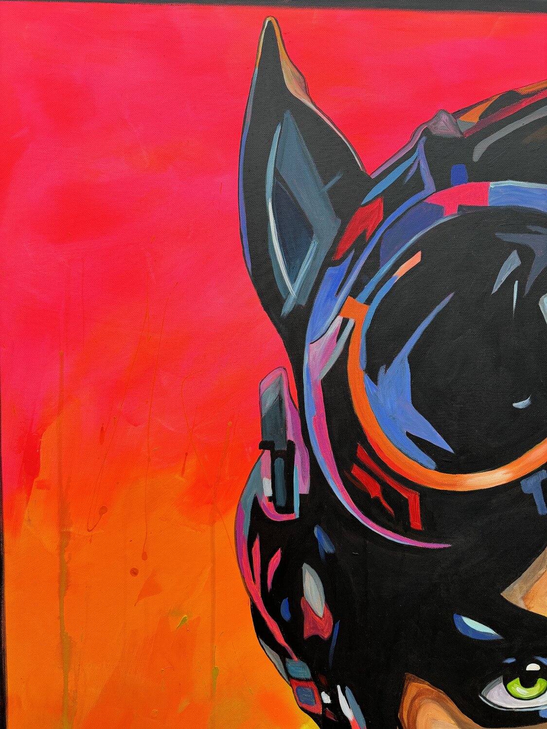 Sunset Cat – Original, Detailansicht
