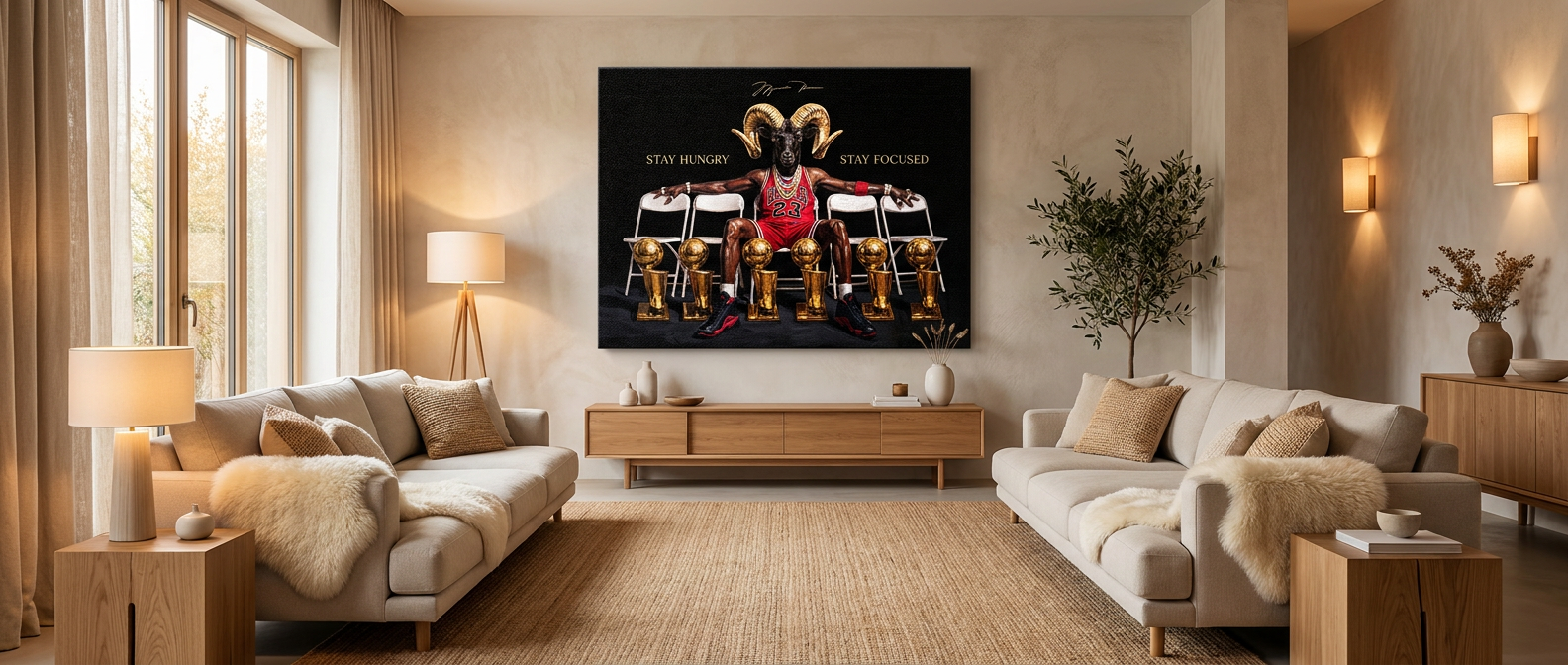 Trophy M.Jordan Canvas Banner