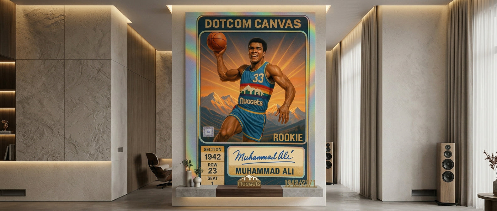 DOTCOMCANVAS Muhammad Ali Basketball Card Poster Banner