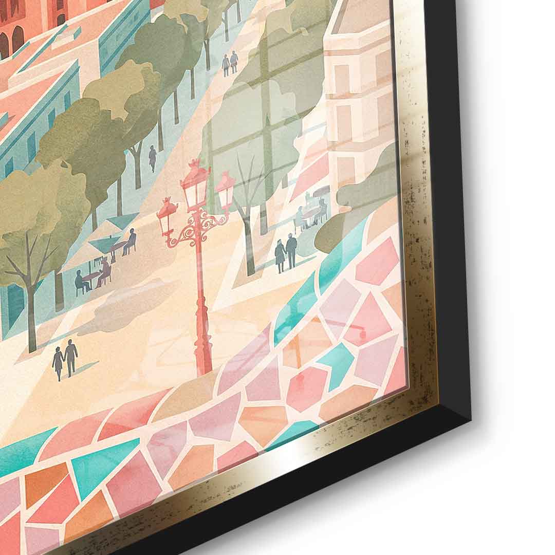 DOTCOMCANVAS Barcelona Acrylglasbild Detail gold
