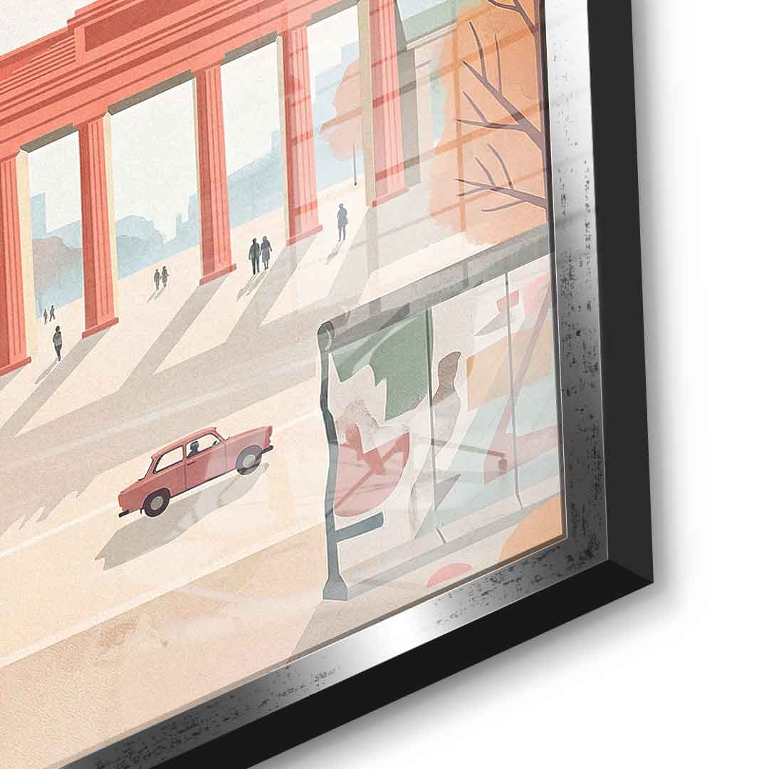 DOTCOMCANVAS Berlin Acrylglasbild Vorderansicht mit silbernem Rahmen