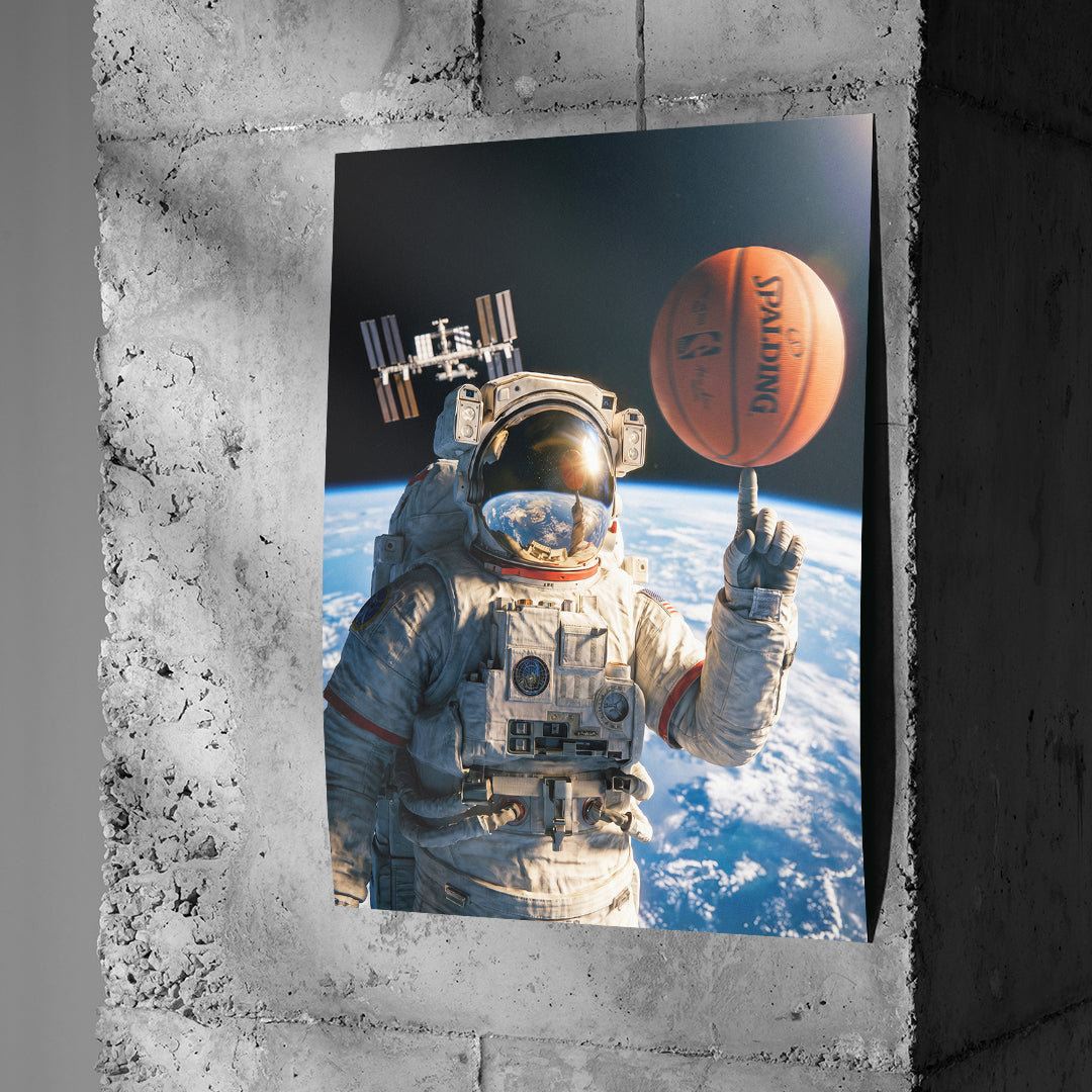 Astronot Poster beton wall