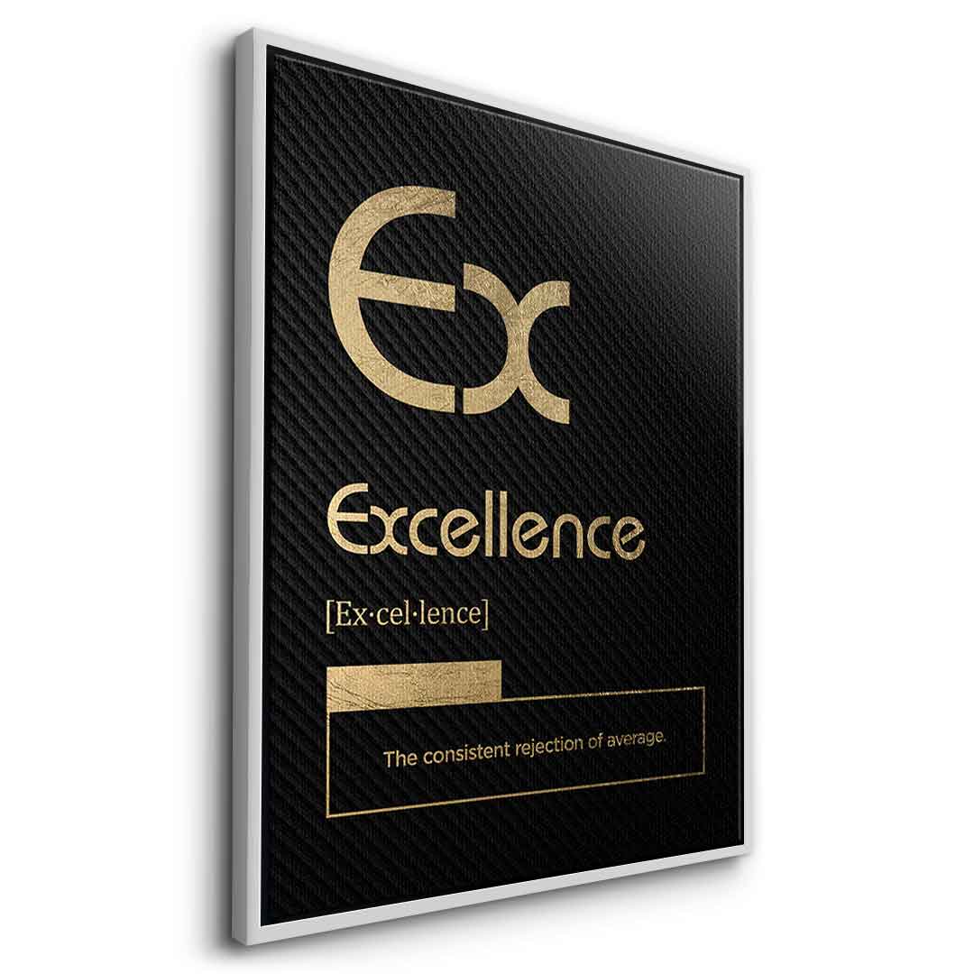 DOTCOMCANVAS® Excellence (Ex) Leinwandbild Version Schwarz – Seitenansicht Silber