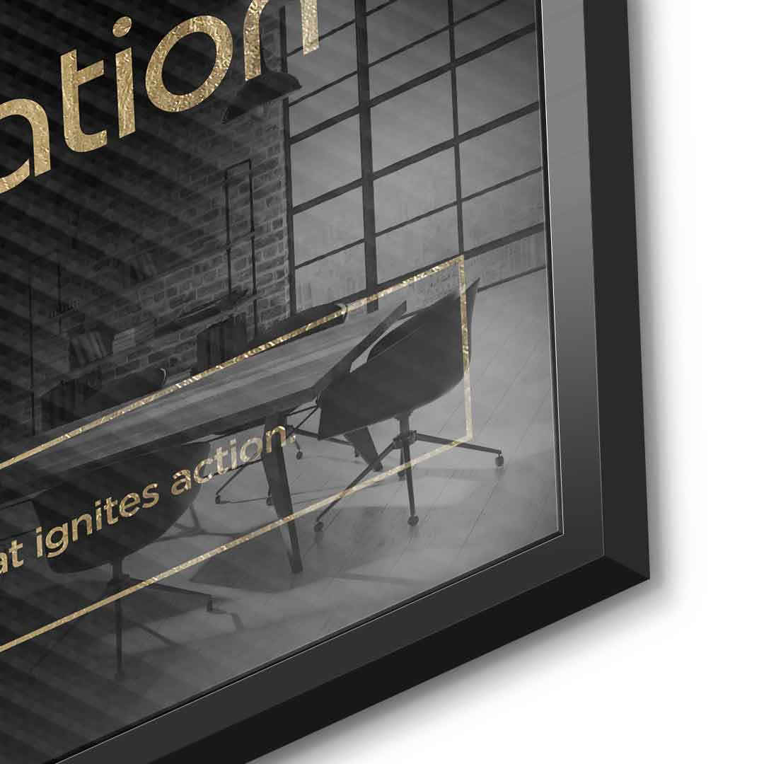 DOTCOMCANVAS® Motivation (Mo) Acrylglasbild Version Schwarz – Detailansicht