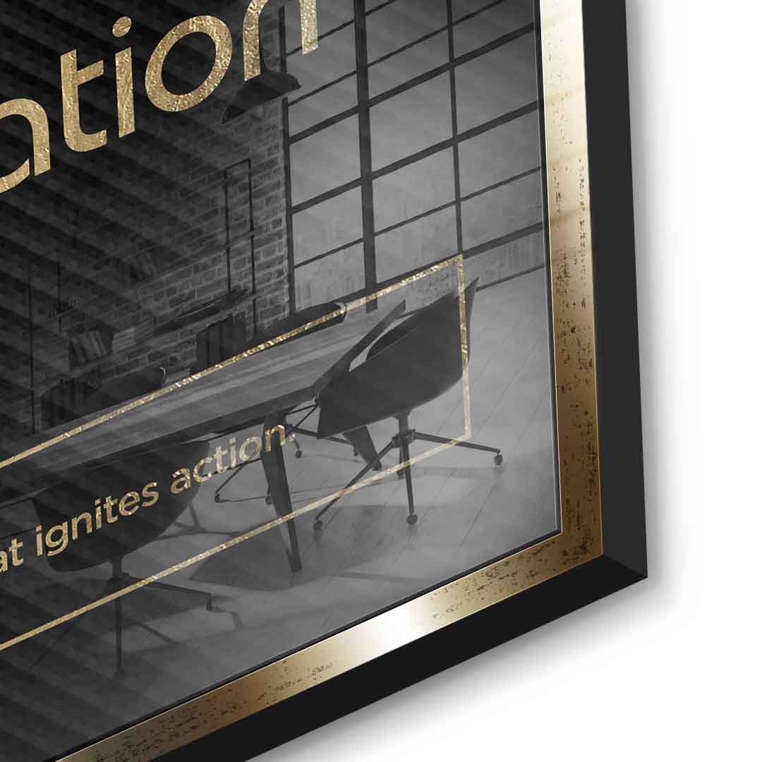 DOTCOMCANVAS® Motivation (Mo) Acrylglasbild Version Schwarz – Detailansicht
