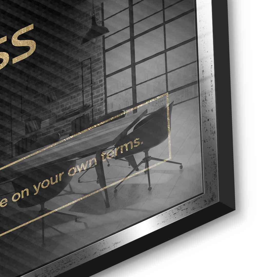 DOTCOMCANVAS® Success (Su) Acrylglasbild Version Schwarz – Detailansicht
