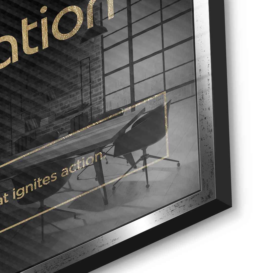 DOTCOMCANVAS® Motivation (Mo) Acrylglasbild Version Schwarz – Detailansicht