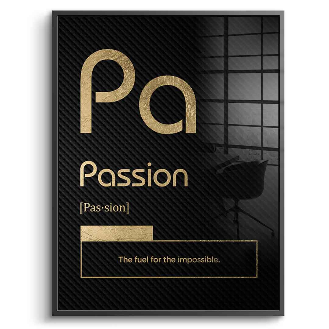 DOTCOMCANVAS® Passion (Pa) Acrylglasbild Version Schwarz – Echtheitszertifikat