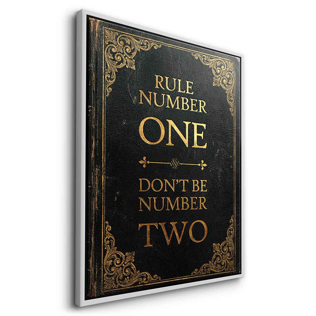 DOTCOMCANVAS® Rule Number One Leinwandbild – Seitenansicht silberner Rahmen