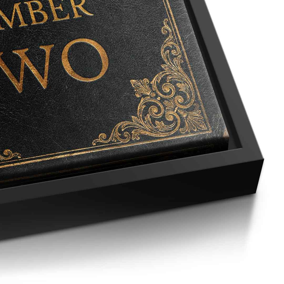 DOTCOMCANVAS® Rule Number One Leinwandbild – Detailansicht schwarzer Rahmen