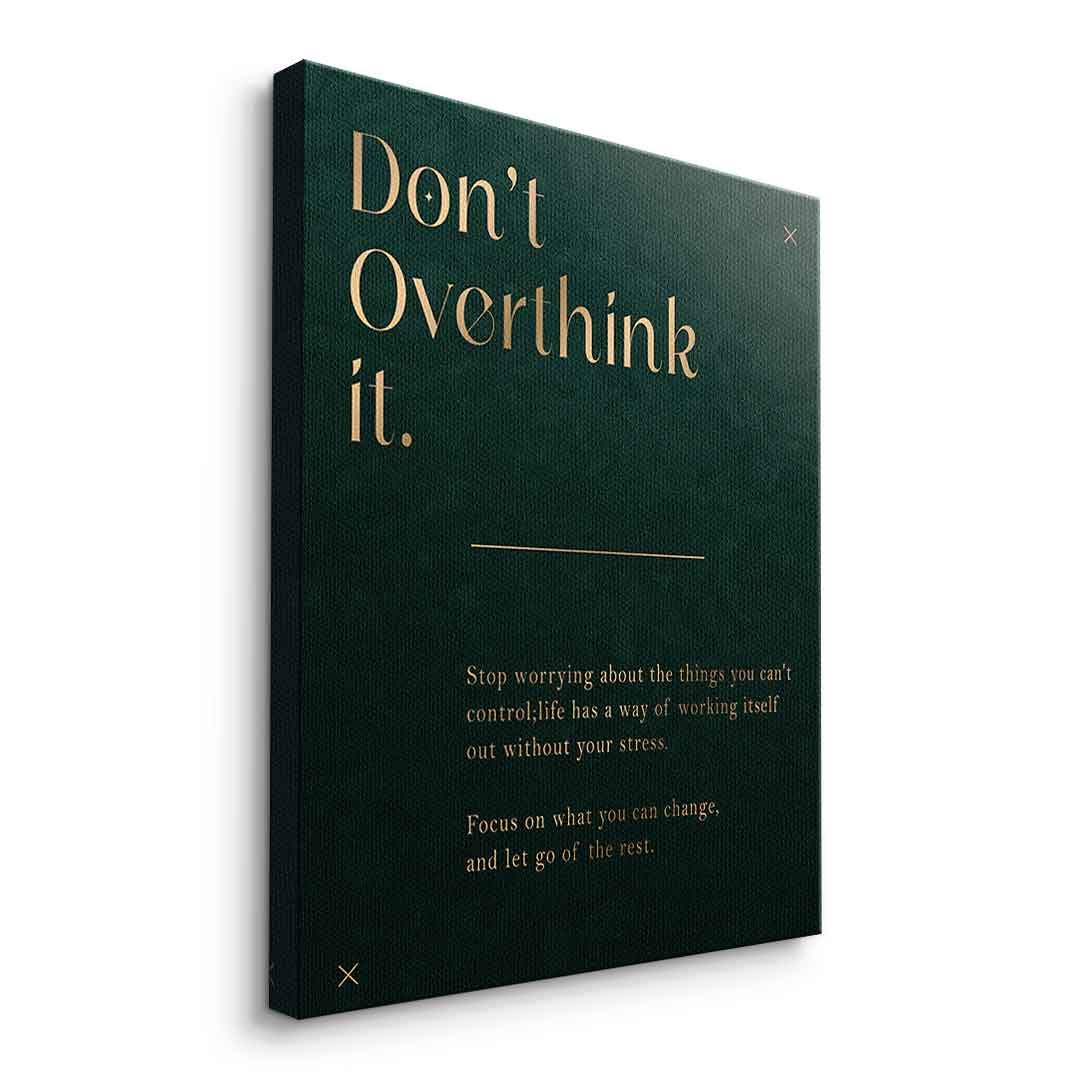 DOTCOMCANVAS Leinwandbild Don't Overthink it. ohne Rahmen, Seitenansicht des 2cm Keilrahmens