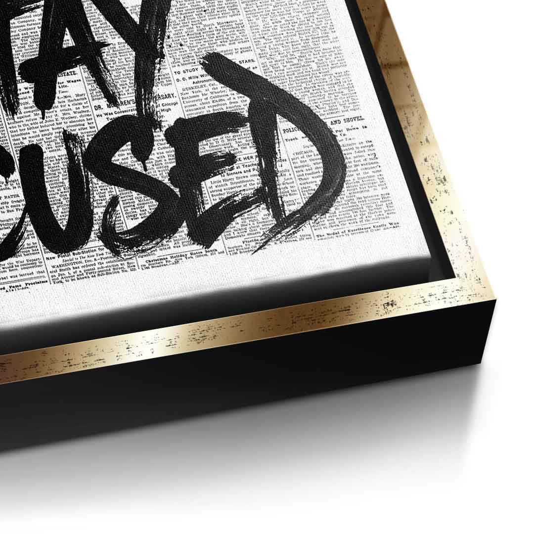 DOTCOMCANVAS Dream big work hard stay focused Leinwandbild Detailansicht Gold Rahmen