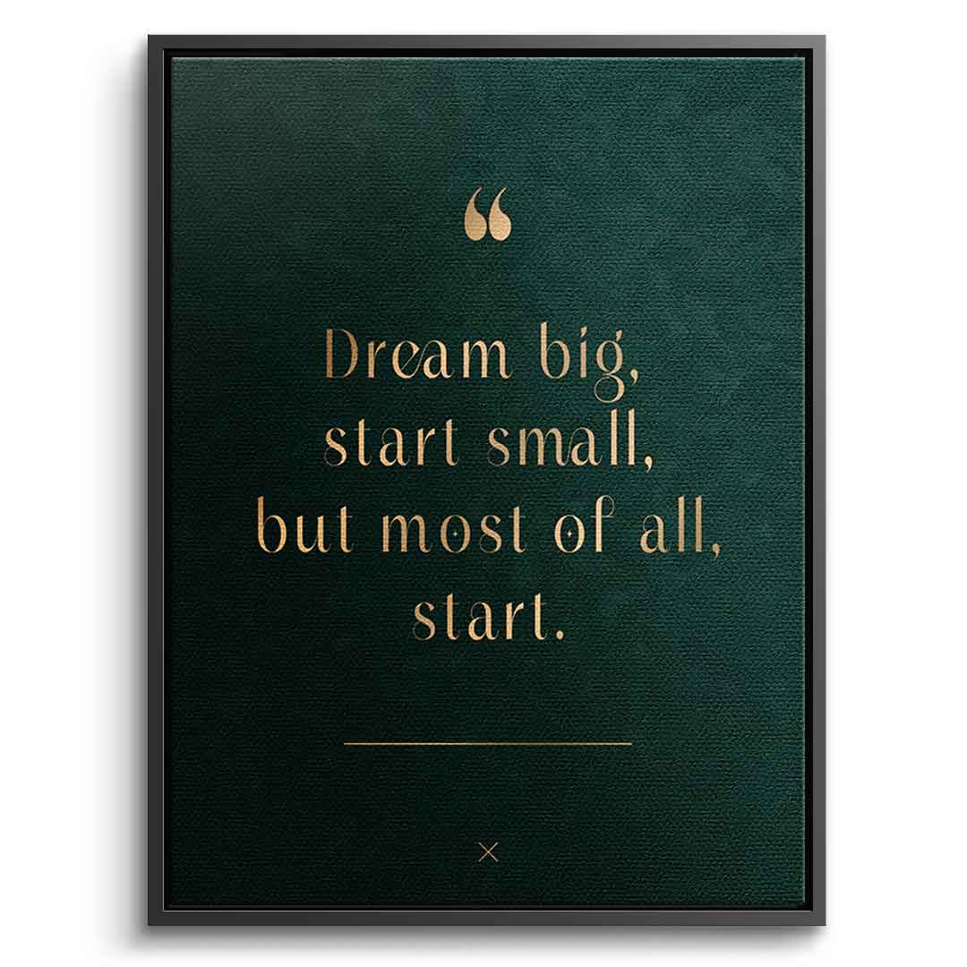 DOTCOMCANVAS Dream Big Leinwandbild mit schwarzem Premium-Rahmen Frontansicht