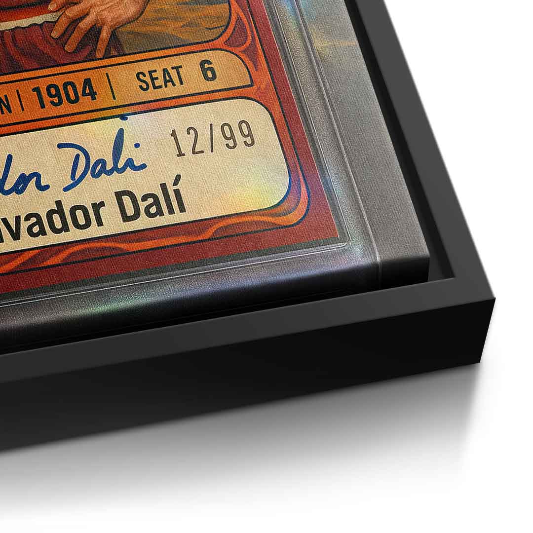 DOTCOMCANVAS® Salvador Dali Basketball Card Leinwandbild – Detailaufnahme Oberfläche