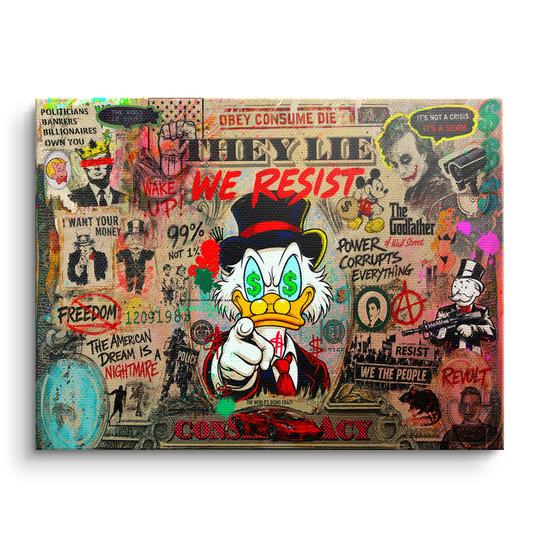 DOTCOMCANVAS WAKE UP! Leinwandbild Vorderansicht ohne Rahmen
