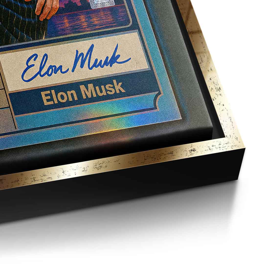 DOTCOMCANVAS Elon Musk Basketball Card Leinwandbild Detail