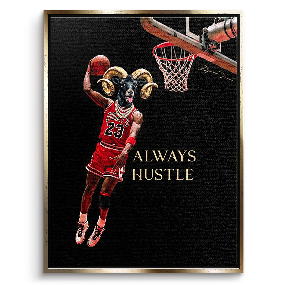 DOTCOMCANVAS GOAT Dunk Leinwandbild Vorderansicht Gold