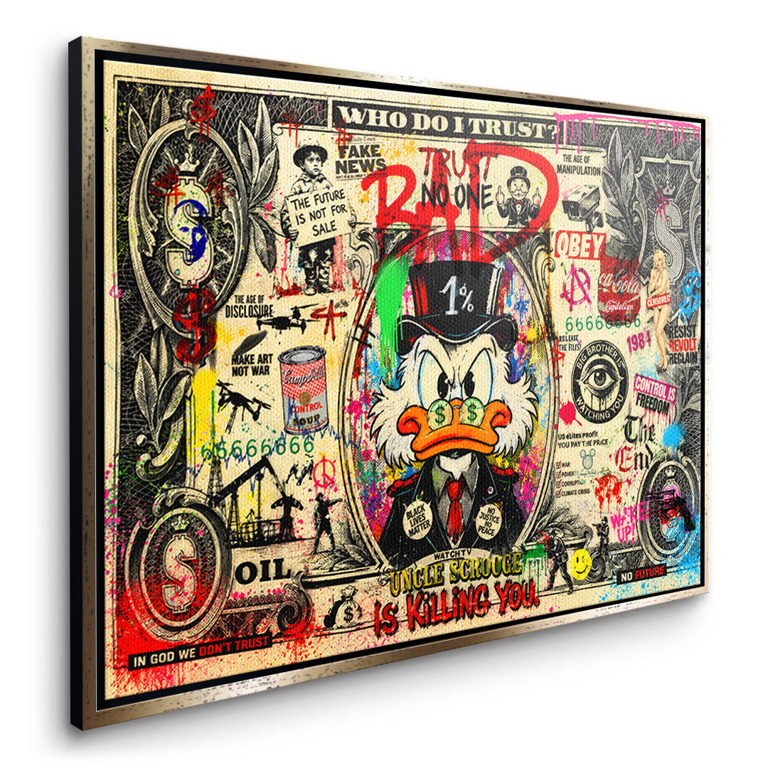 THE FUTURE IS NOT FOR SALE Leinwandbild Seite Gold Rahmen