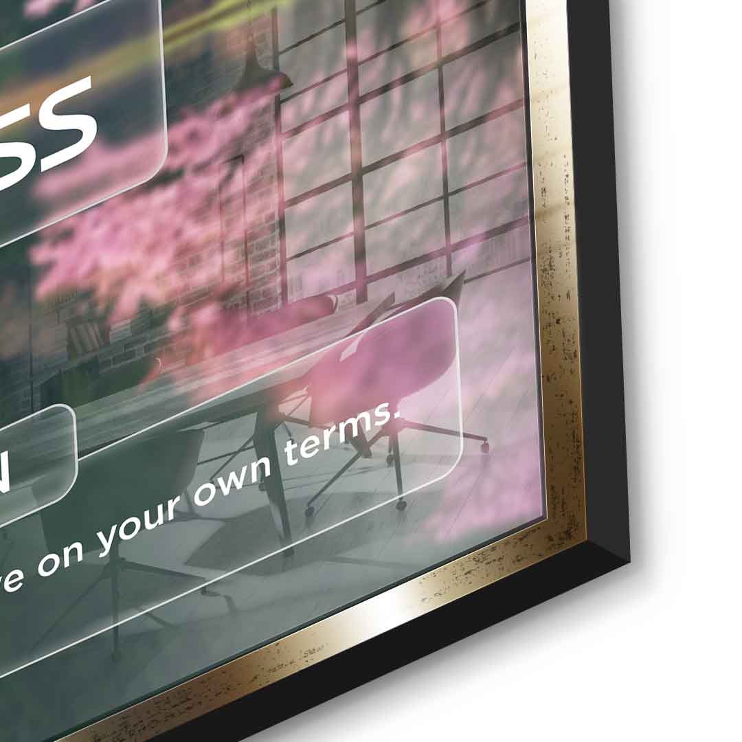 DOTCOMCANVAS® Success (Su) Acrylglasbild Version Farbig – Detailansicht