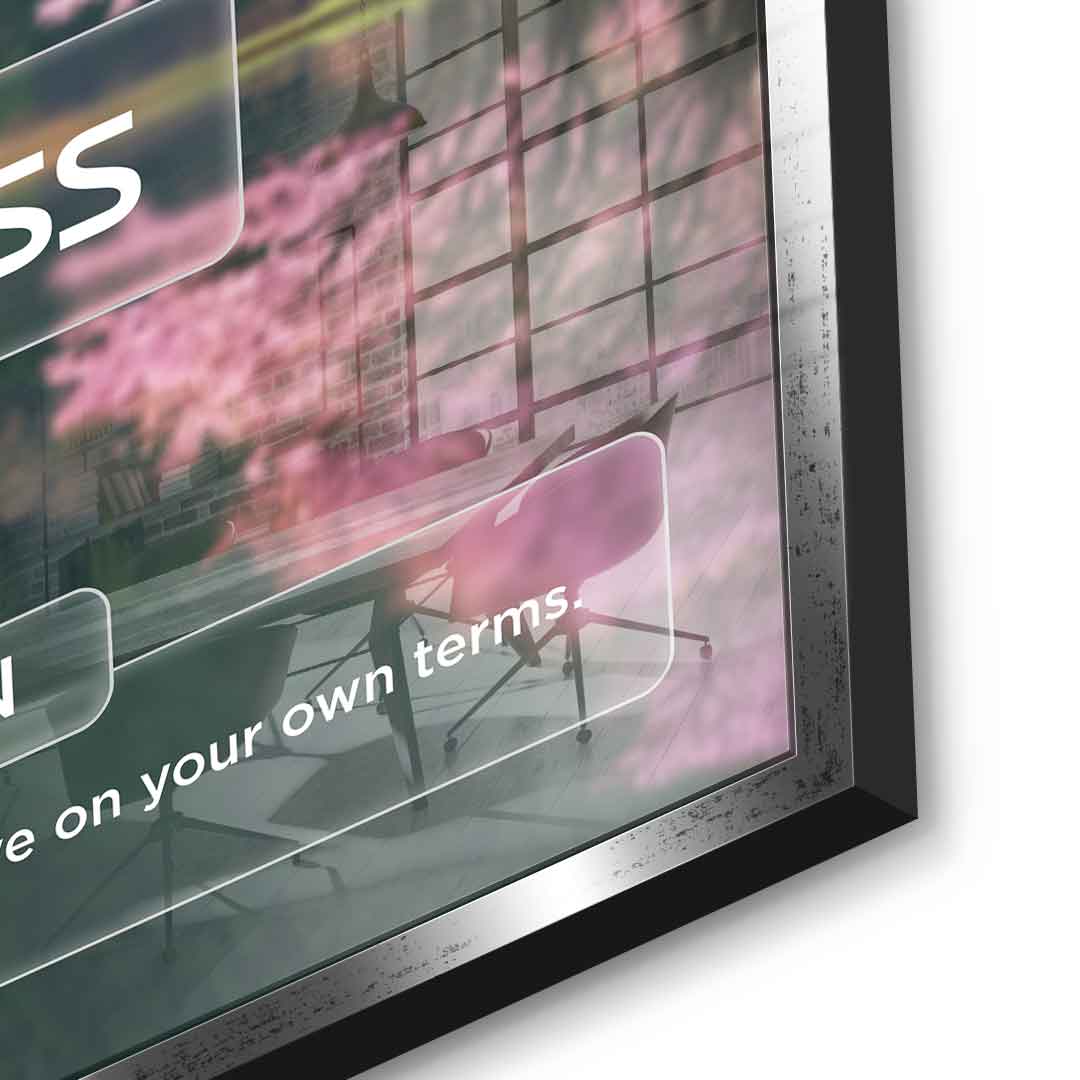 DOTCOMCANVAS® Success (Su) Acrylglasbild Version Farbig – Detailansicht