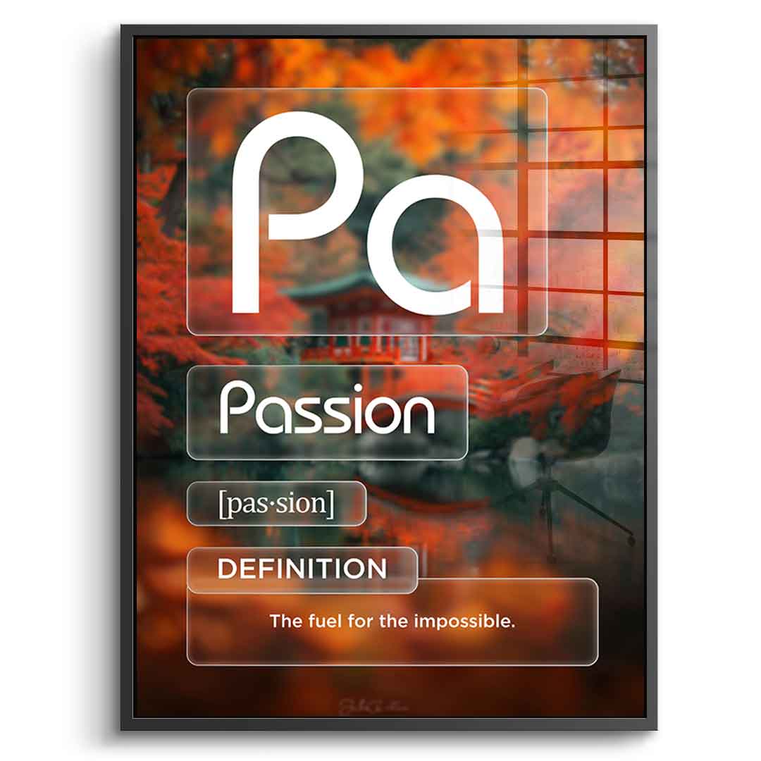 DOTCOMCANVAS® Passion (Pa) Acrylglasbild Version Farbig – Echtheitszertifikat