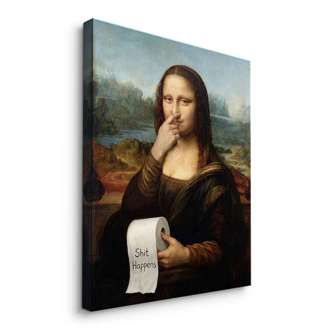 DOTCOMCANVAS Mona Lisa 1 for Toilett Leinwandbild Seitenansicht ohne Rahmen
