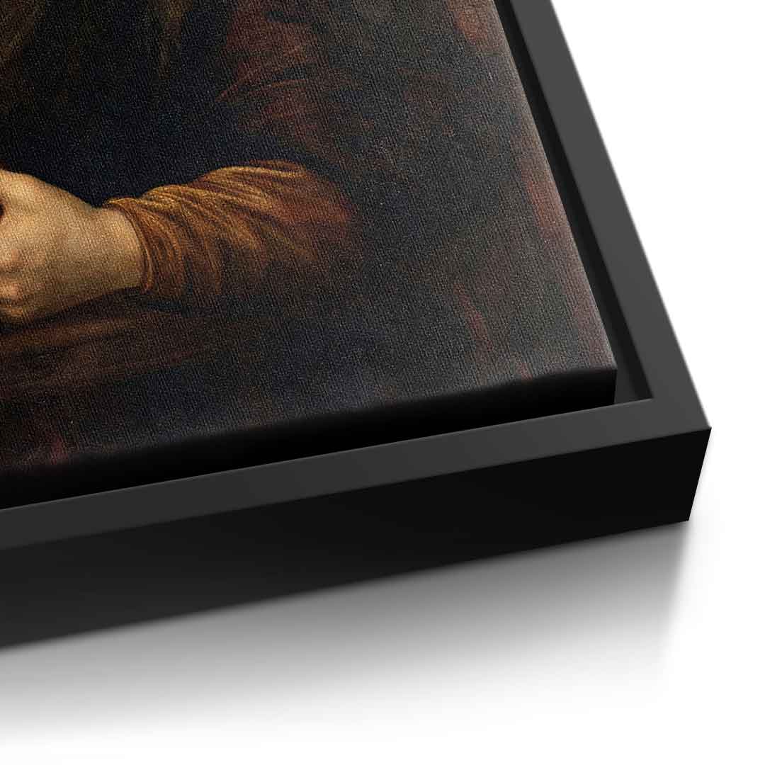 DOTCOMCANVAS Mona Lisa 1 for Toilett Leinwandbild Detailansicht schwarzer Rahmen
