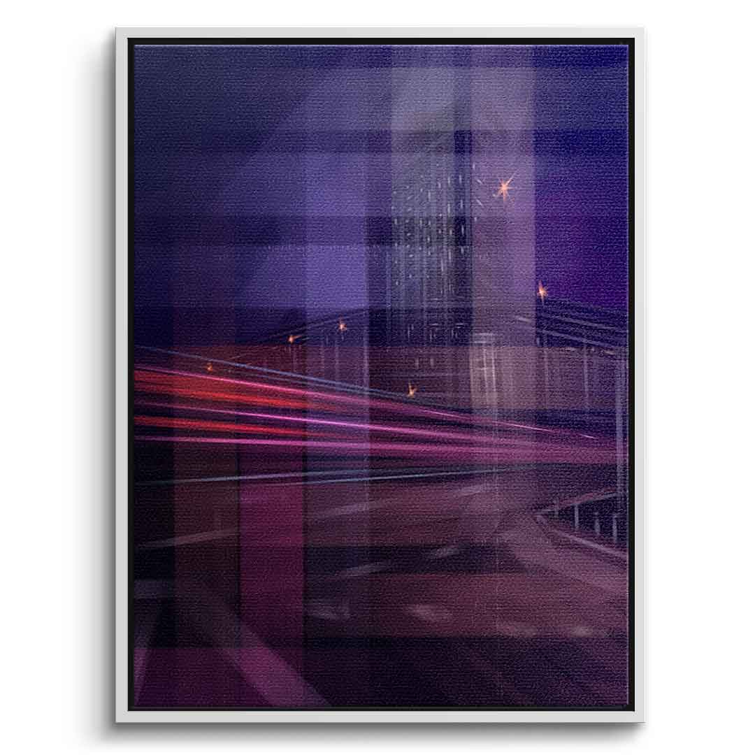 City of Dreams in Grids - Leinwandbild Weißer Rahmen