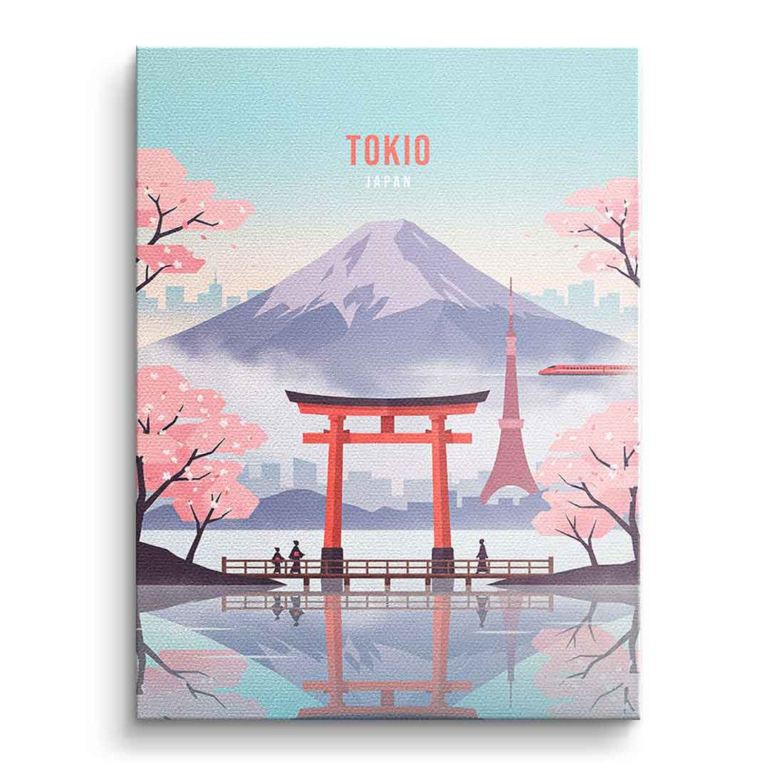 DOTCOMCANVAS Tokyo Leinwandbild Vorderansicht ohne Rahmen