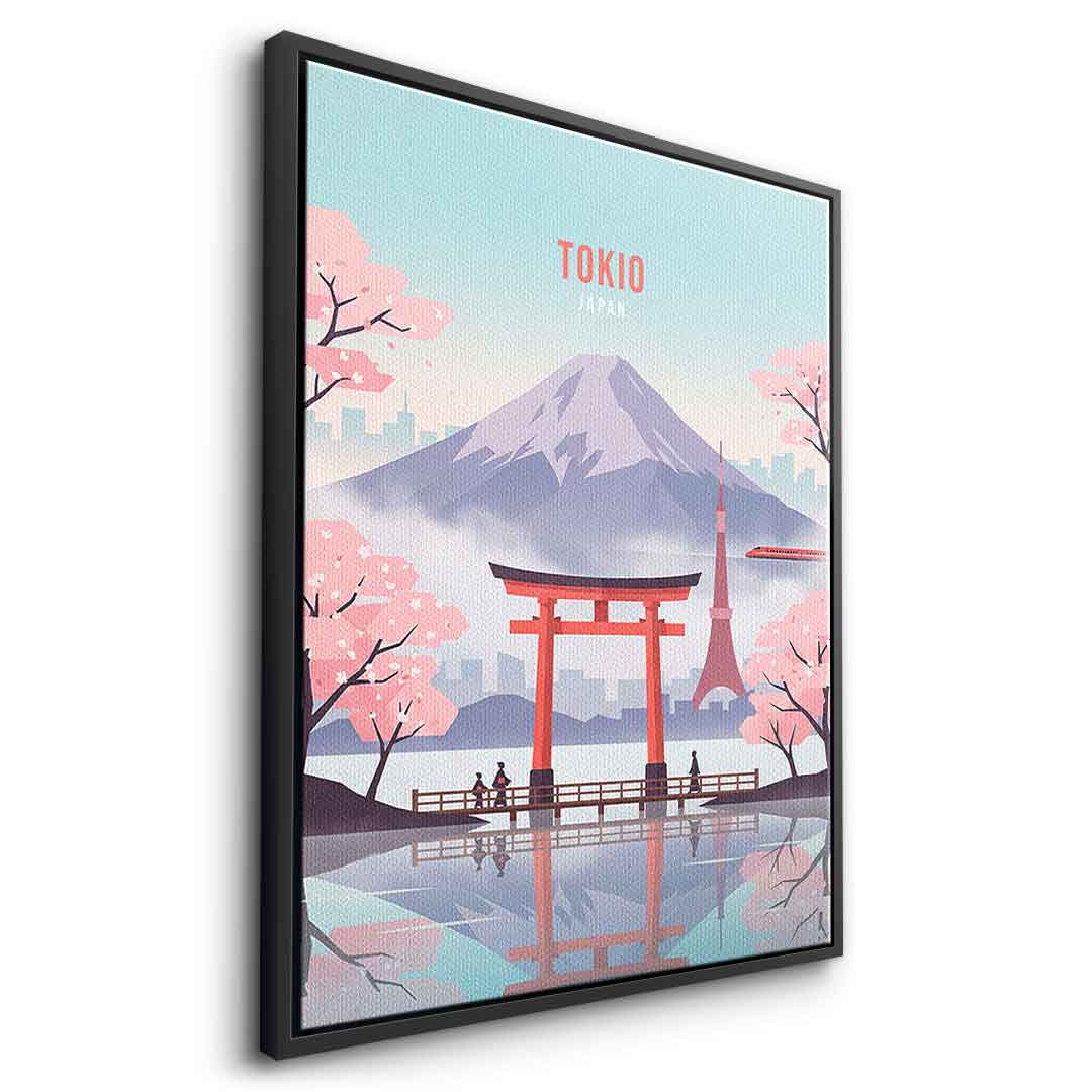 DOTCOMCANVAS Tokyo Leinwandbild Seitenansicht schwarz
