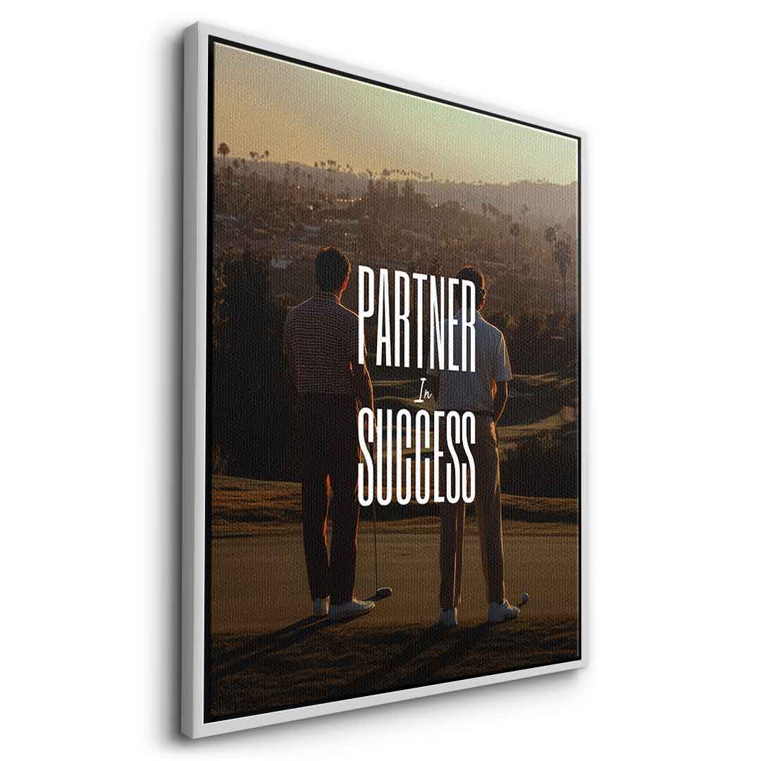 DOTCOMCANVAS Partner in Success Leinwandbild Silberner Rahmen Seitenansicht