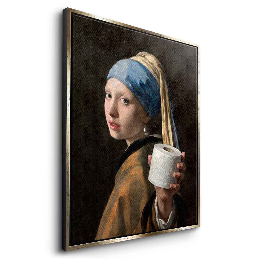 DOTCOMCANVAS Classic Painting for Toilett Leinwand Seitenansicht Silber Rahmen