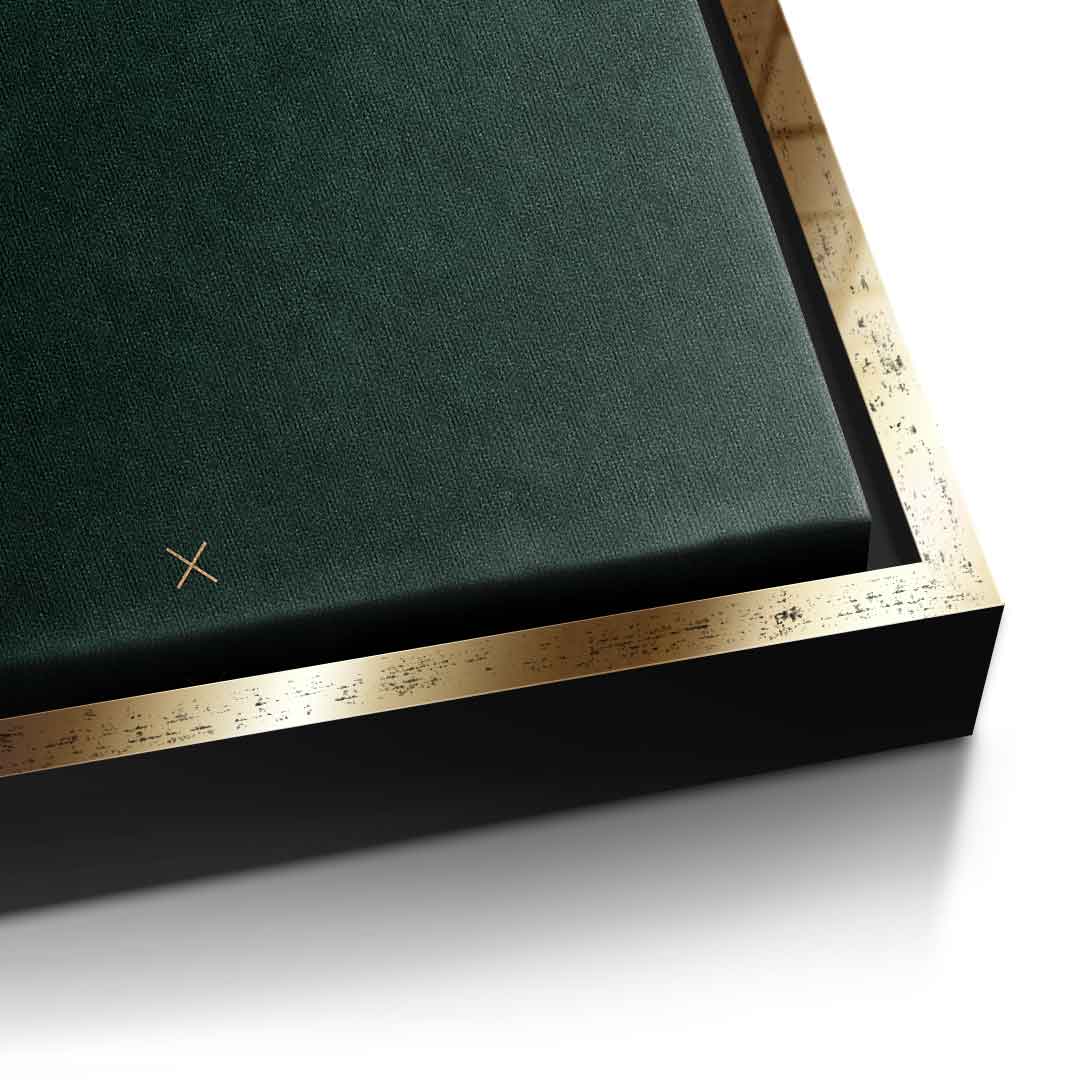 DOTCOMCANVAS FOCUS Leinwandbild – Detailaufnahme goldener Rahmen