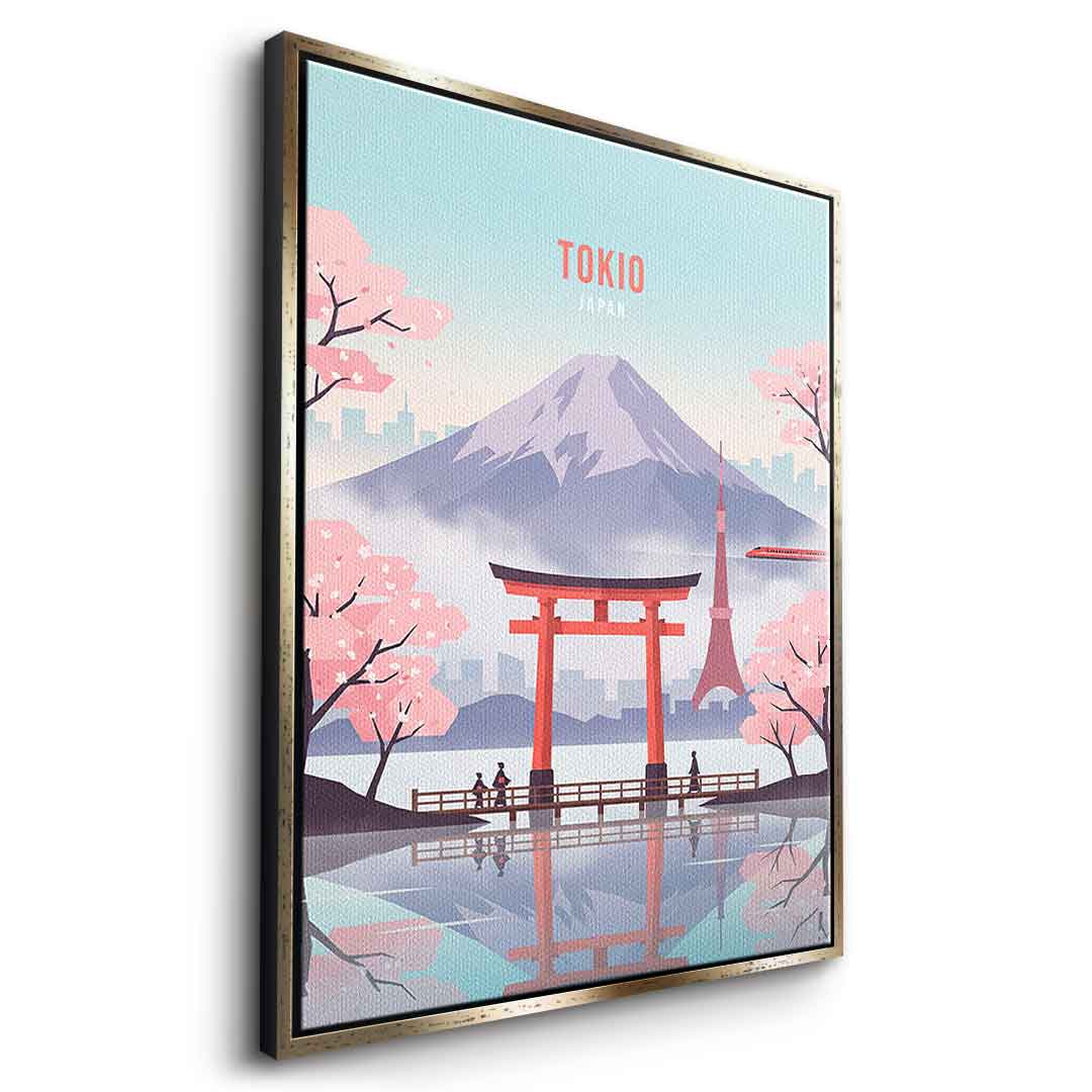 DOTCOMCANVAS Tokyo Leinwandbild Seitenansicht gold