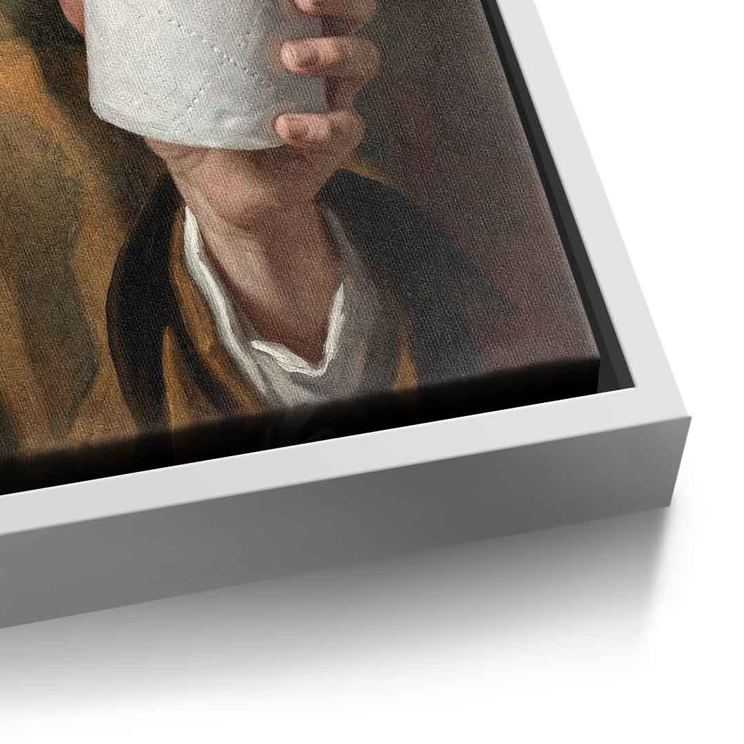 DOTCOMCANVAS Classic Painting for Toilett Leinwand Detail Weiss Rahmen
