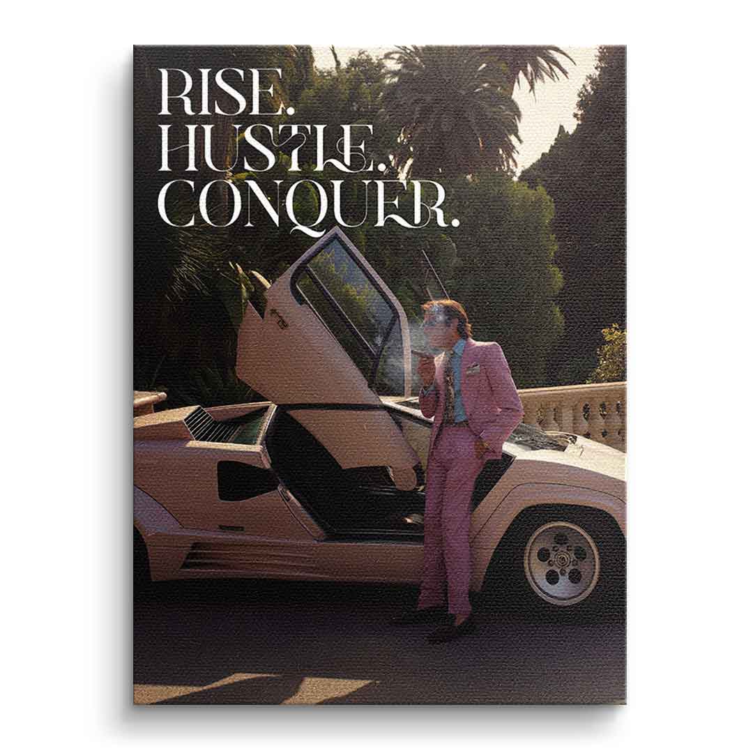 DOTCOMCANVAS Rise. Hustle. Conquer. Leinwandbild ohne Rahmen Vorderansicht