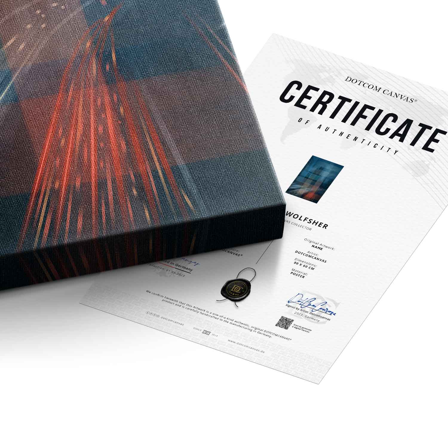 Night City with Speed - Leinwandbild Zertifikat
