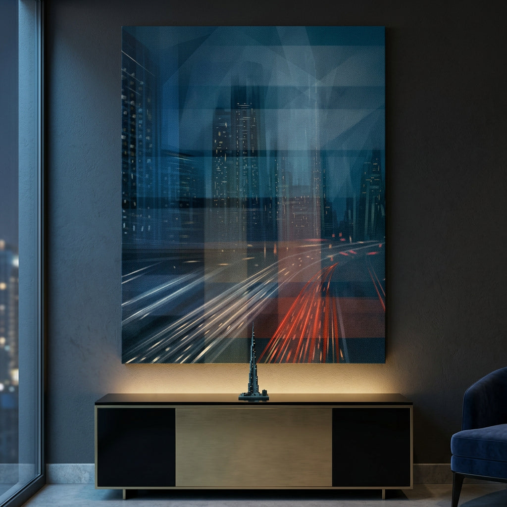 Night City with Speed - Leinwandbild Raum
