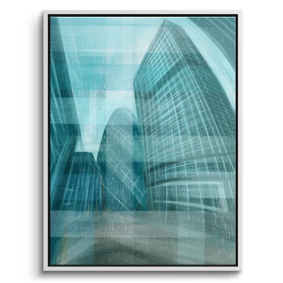 Shining City Pearl Glas - Leinwandbild Weißer Rahmen