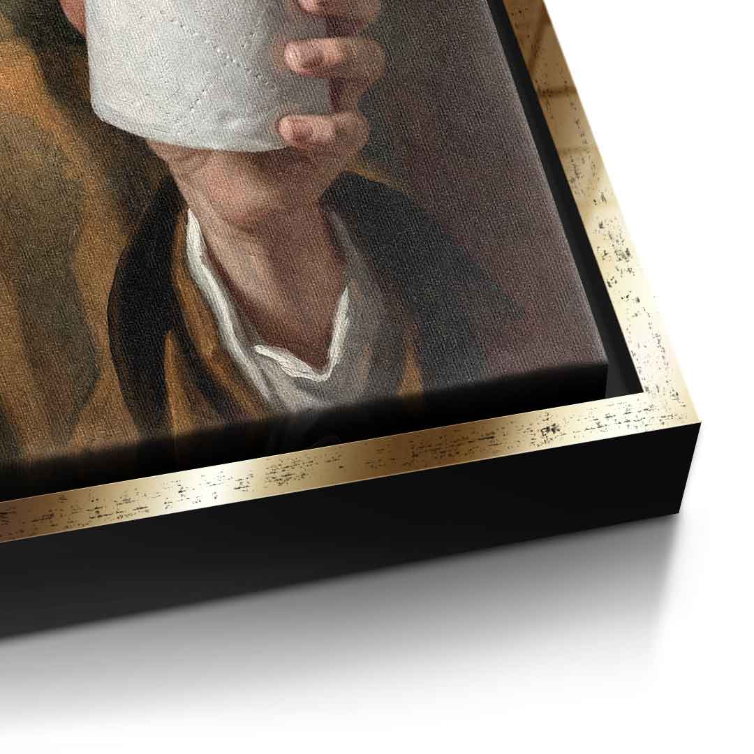 DOTCOMCANVAS Classic Painting for Toilett Leinwand Detail Gold Rahmen