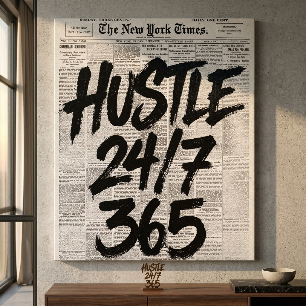 DOTCOMCANVAS Hustle 24/7 Leinwandbild im Raum