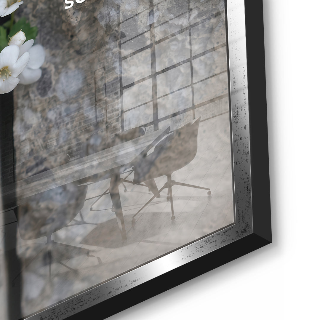 DOTCOMCANVAS Life finds a way Acrylglasbild Detailansicht silberner Rahmen
