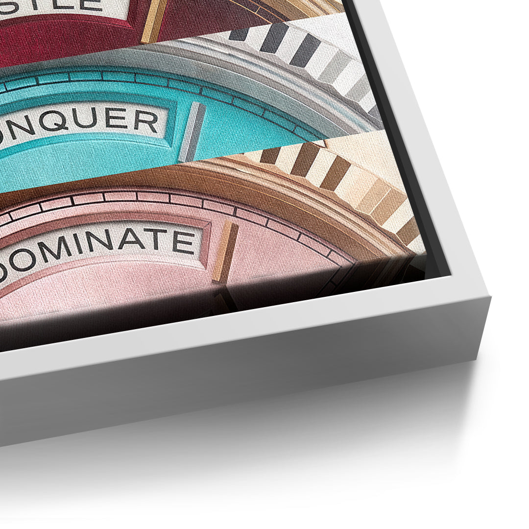 DOTCOMCANVAS Motivation Rolexs Leinwandbild Detailansicht weißer Rahmen