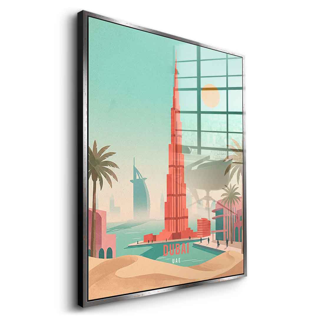 DOTCOMCANVAS Dubai Acrylglasbild Seitenansicht gold