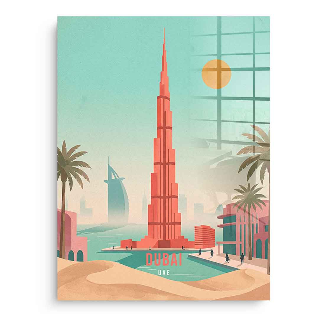 DOTCOMCANVAS Dubai Acrylglasbild Vorderansicht ohne Rahmen