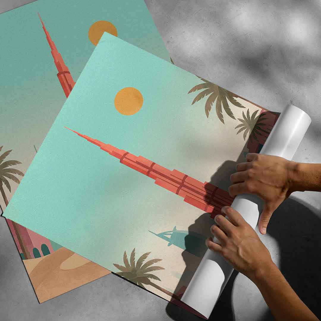 DOTCOMCANVAS Dubai Poster aufgerollt